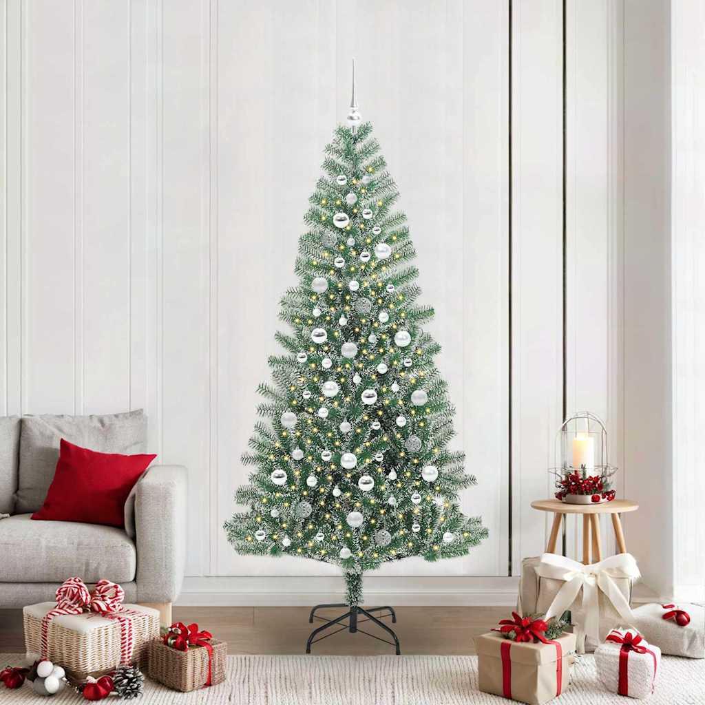 Arbre de Noël artificiel floconné de neige avec lumière LED