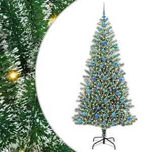 Umělý vánoční stromeček se sněhem a LED osvětlením 210 cm - obrázek 2