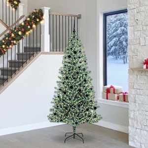 Umělý vánoční stromeček se sněhem a LED osvětlením 240 cm