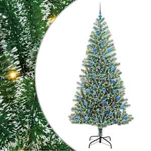 Umělý vánoční stromeček se sněhem a LED osvětlením 240 cm - obrázek 2