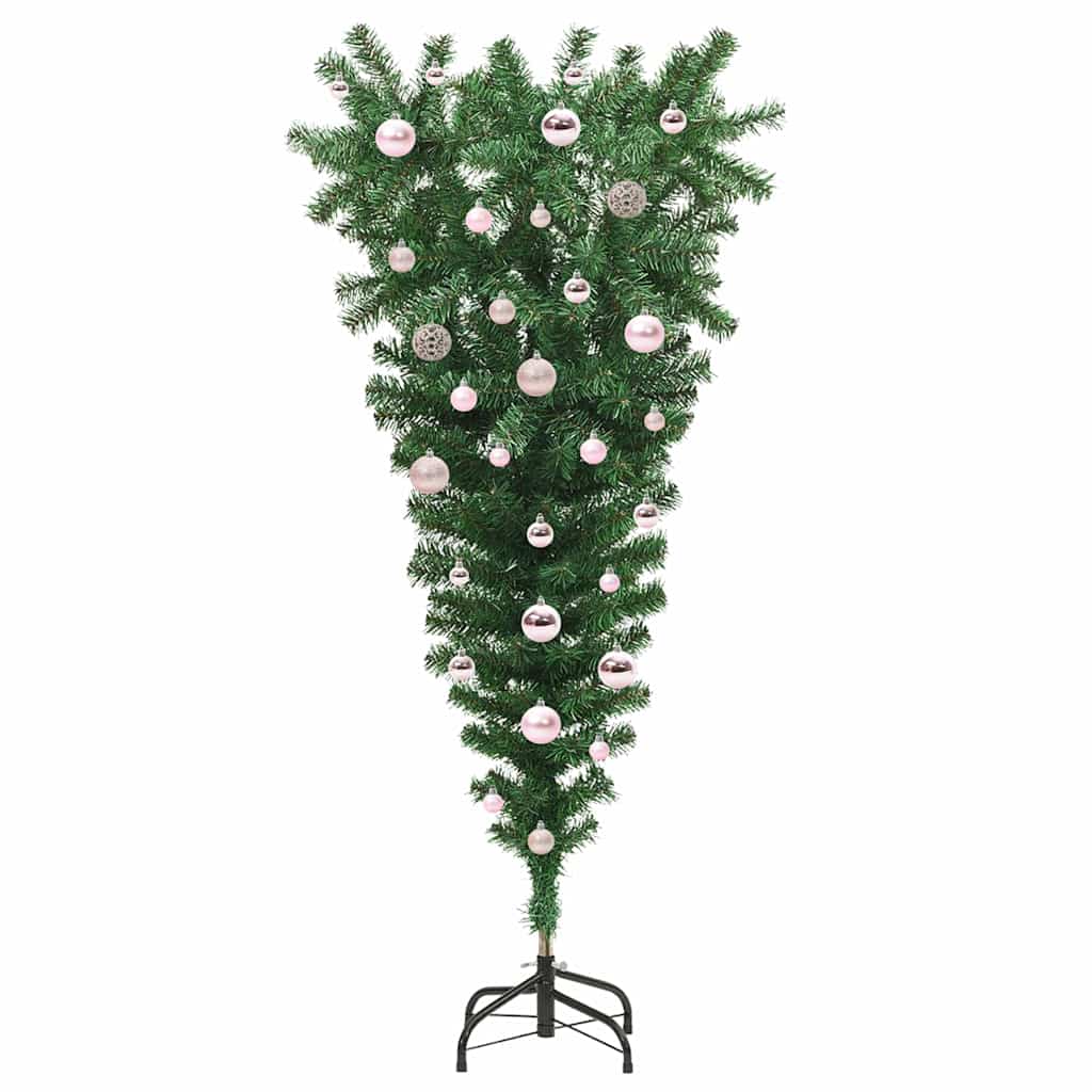 Thumbnail - vidaXL Auf den Kopf gestellter künstlicher vorgetesteter Weihnachtsbaum mit Kugelsatz