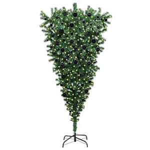 Umělý vánoční stromek vzhůru nohama s balónky Zelená 180 cm PVC - obrázek 3