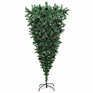 Umělý vánoční stromek vzhůru nohama s balónky Zelená 180 cm PVC - obrázek 4