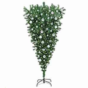 Otočený umělý vánoční stromeček s nákladami Zelená 180 cm PVC - obrázek 3