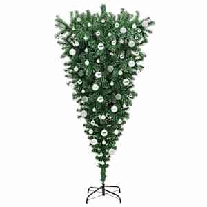 Otočený umělý vánoční stromeček s nákladami Zelená 180 cm PVC - obrázek 4