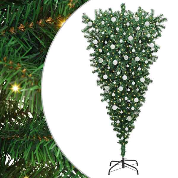 vidaXL P&ouml;&ouml;ratud kunstlik eeltuled Christmas puu pallikomplektiga PVC