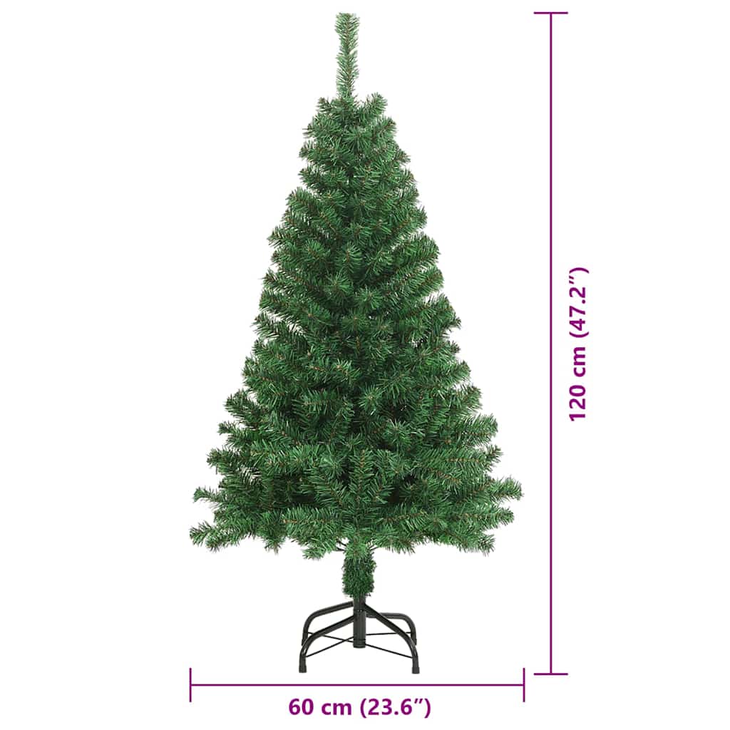 Umestno božično drevo Zelena 120 cm PVC, jeklo in plastika