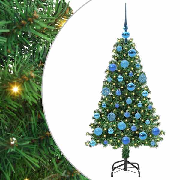 vidaXL Tehisj&otilde;ulupuu Roheline 120 cm PVC ja Teras ja Plast