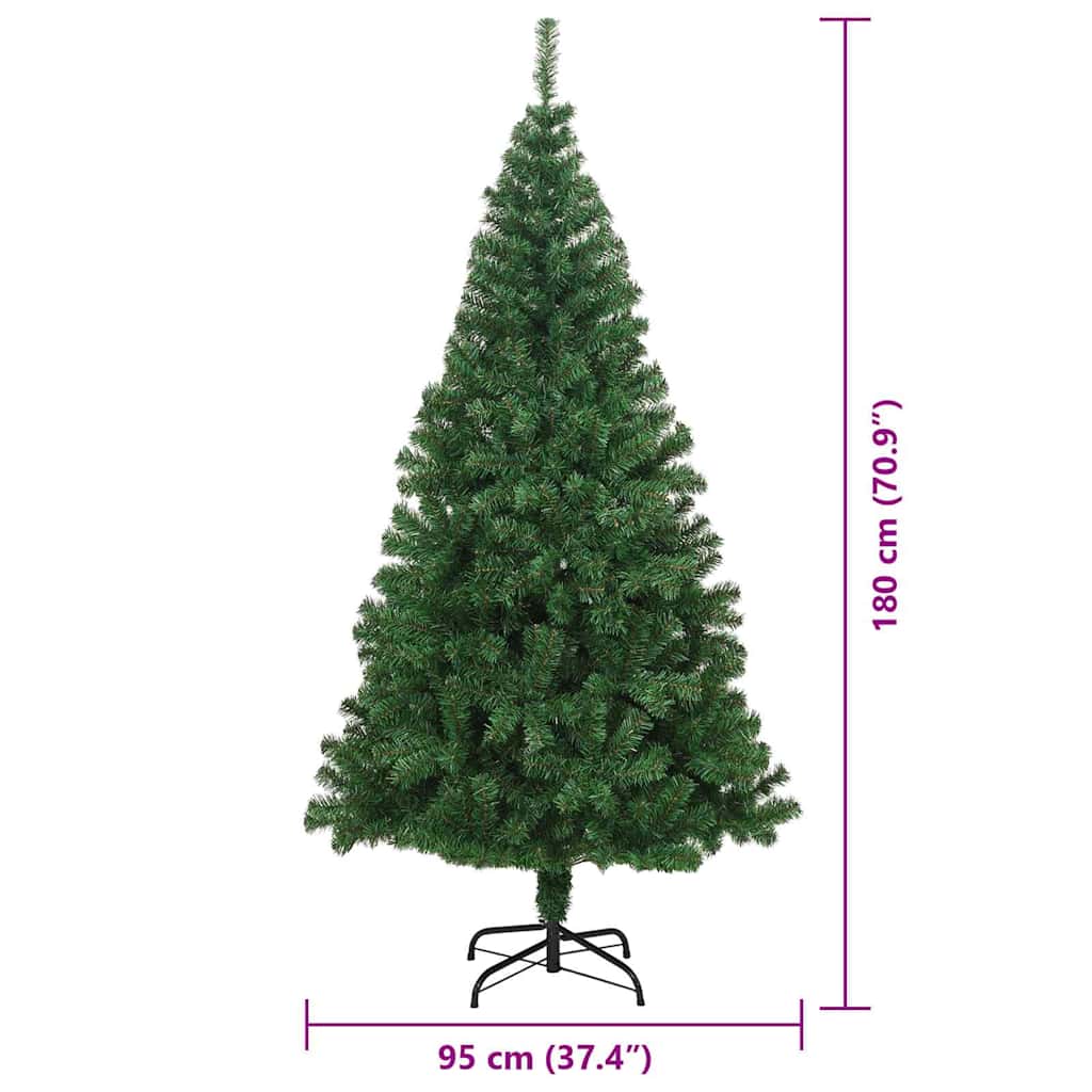 Umělý vánoční stromeček Zelená 180 cm PVC, ocel a plast - obrázek 15