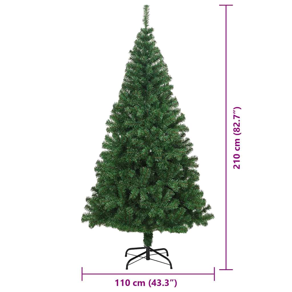 Umělý vánoční stromeček Zelená 210 cm PVC, ocel a plast - obrázek 14