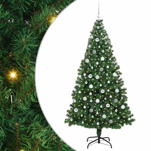 vidaXL Tehisj&otilde;ulupuu Roheline 210 cm PVC ja Teras ja Plast