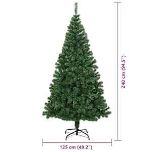 Umělý vánoční stromeček Zelená 240 cm PVC, ocel a plast - obrázek 14
