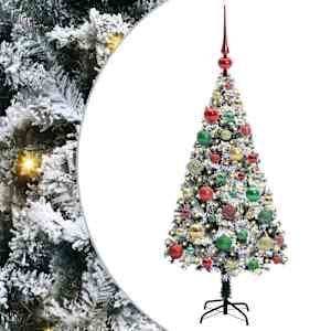 vidaXL Tehisj&otilde;ulupuu koos alusega Valge 120 cm PVC ja Teras ja Plast