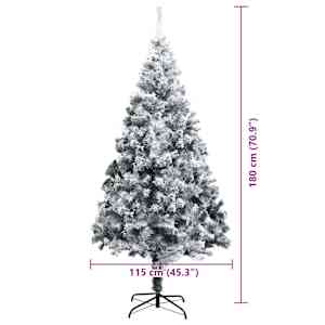 Umělý vánoční stromeček Bílá 180 cm PVC, ocel a plast - obrázek 9