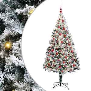 vidaXL Tehisj&otilde;ulupuu Valge 180 cm PVC ja Teras ja Plast