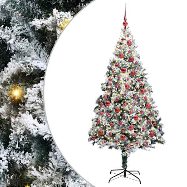 vidaXL Tehisj&otilde;ulupuu Valge 180 cm PVC ja Teras ja Plast