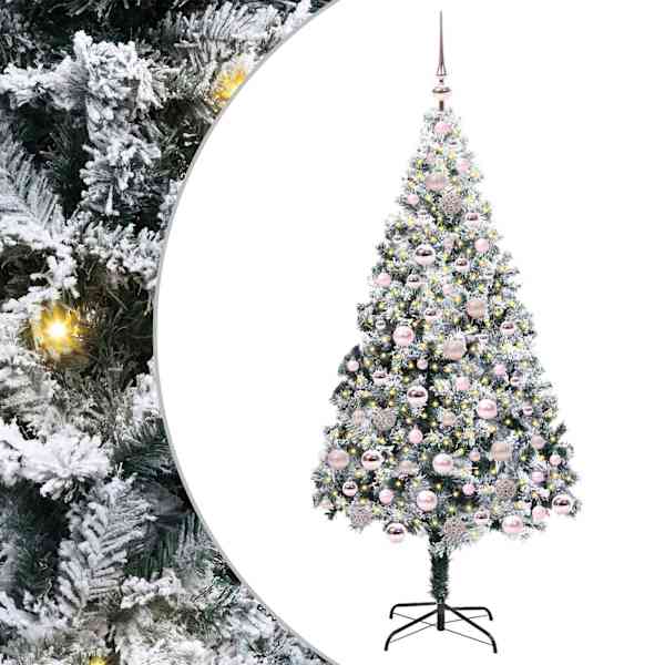 vidaXL Tehisj&otilde;ulupuu Valge 180 cm PVC ja Teras ja Plast