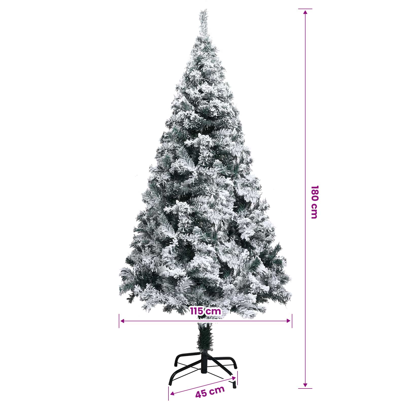 vidaXL Künstlicher Weihnachtsbaum Weiß 180 cm – Bild 15