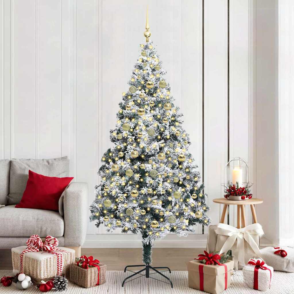 Sapin de Noël artificiel Vert 210 cm PVC, Acier et Plastique
