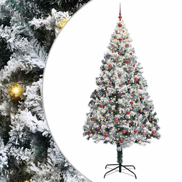 vidaXL Tehisj&otilde;ulupuu Valge 240 cm PVC ja Teras ja Plast