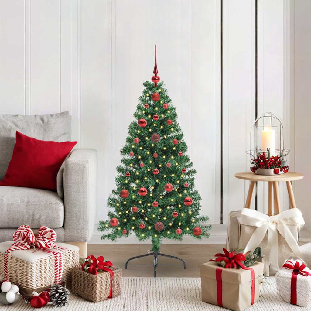 Sapin de Noël artificiel pré-éclairé Vert 120 cm PVC