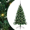 vidaXL Tehis pre-lit j&otilde;ulupuu koos 150 LED-iga Roheline 120 cm PVC