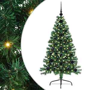 vidaXL Tehis pre-lit j&otilde;ulupuu koos 150 LED-iga Roheline 120 cm PVC