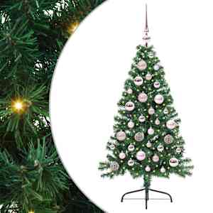 vidaXL Tehis pre-lit j&otilde;ulupuu koos 150 LED-iga Roheline 120 cm PVC