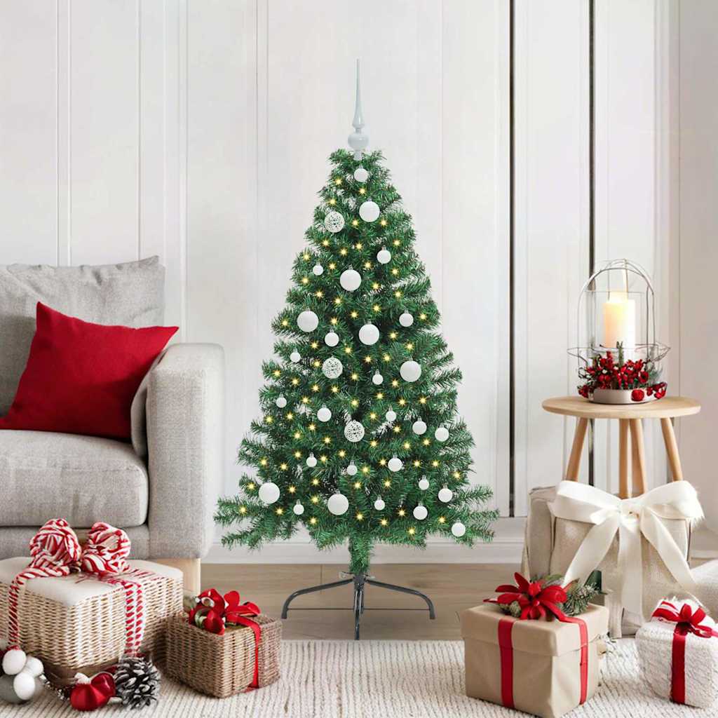 Sapin de Noël artificiel pré-éclairé Vert 120 cm PVC