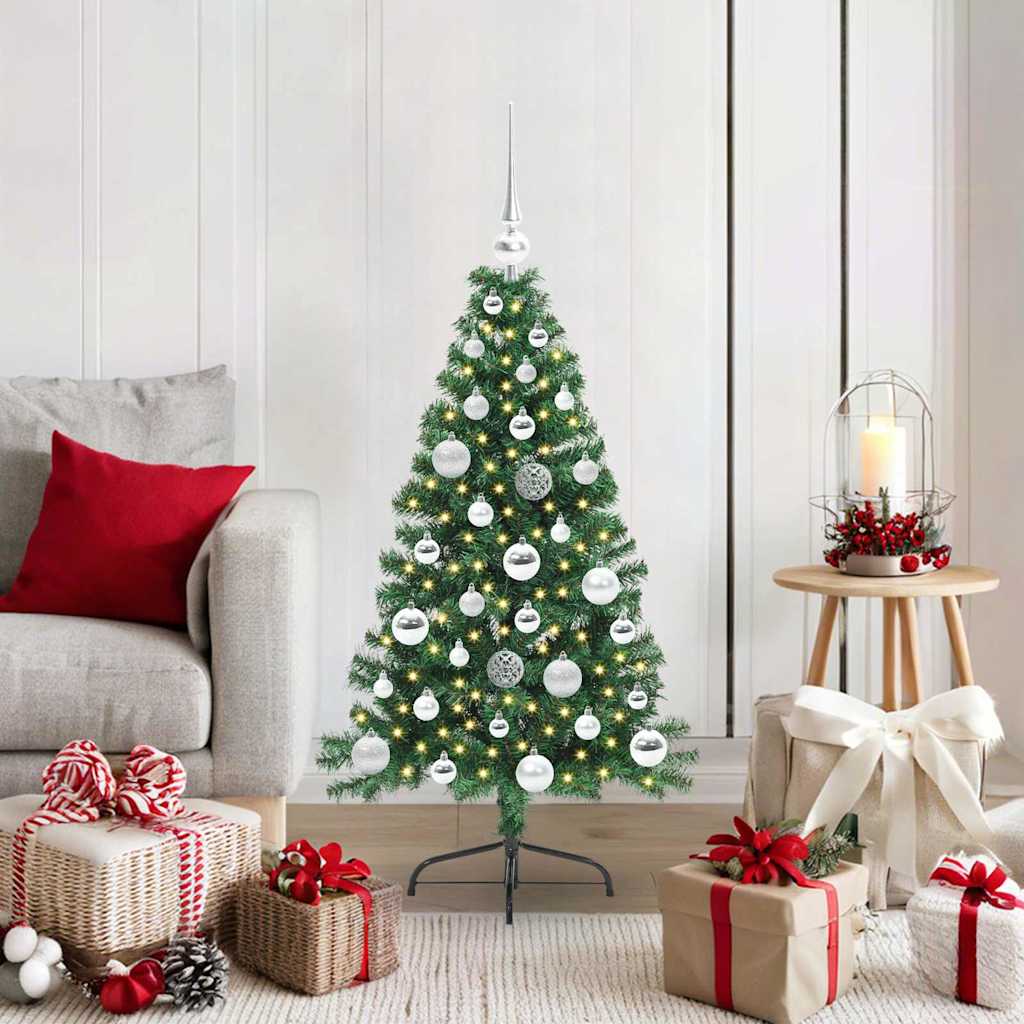 Sapin de Noël artificiel pré-éclairé Vert 120 cm PVC