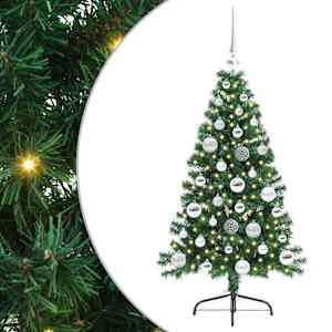 vidaXL Tehis pre-lit j&otilde;ulupuu koos 150 LED-iga Roheline 120 cm PVC