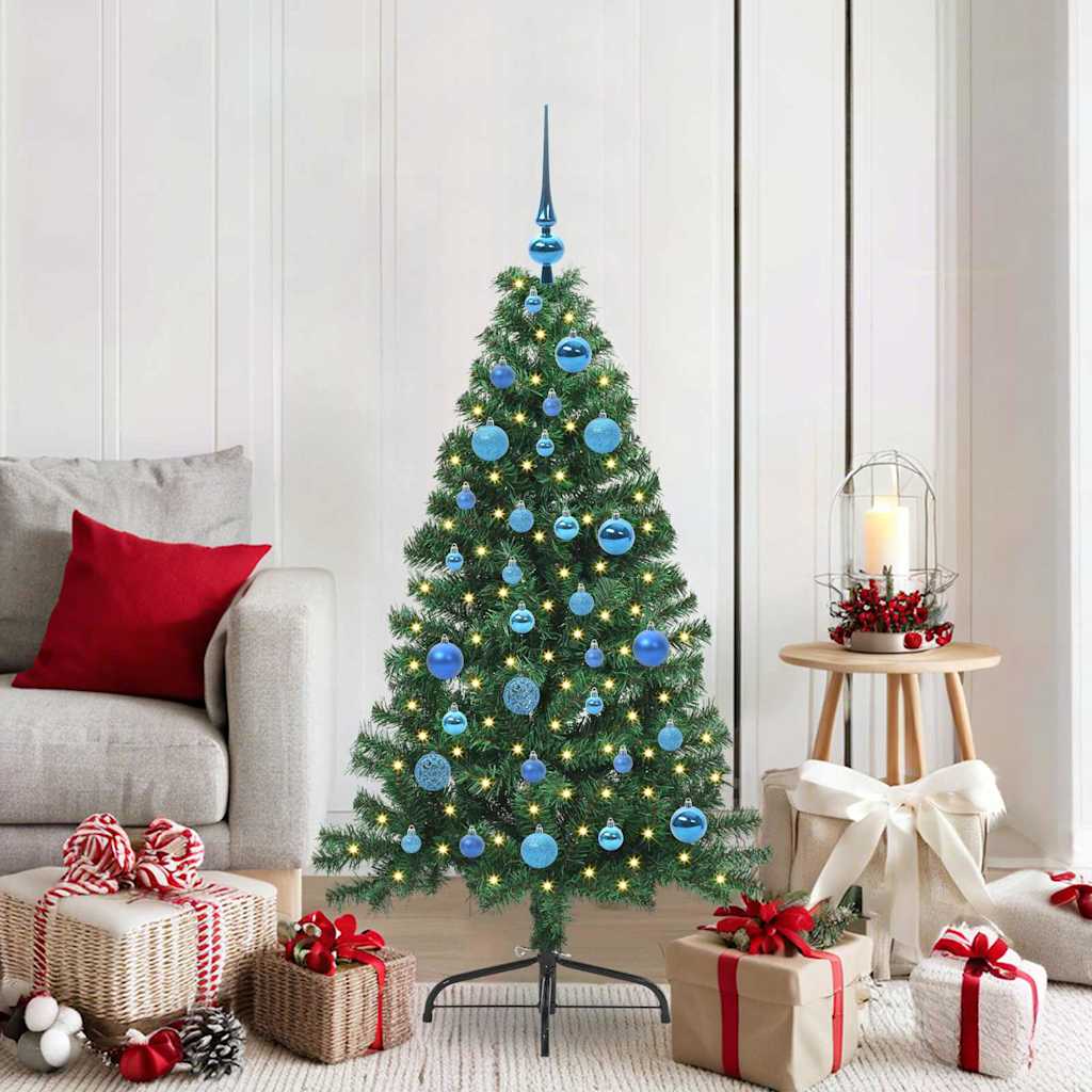 Sapin de Noël artificiel pré-éclairé Vert 150 cm PVC