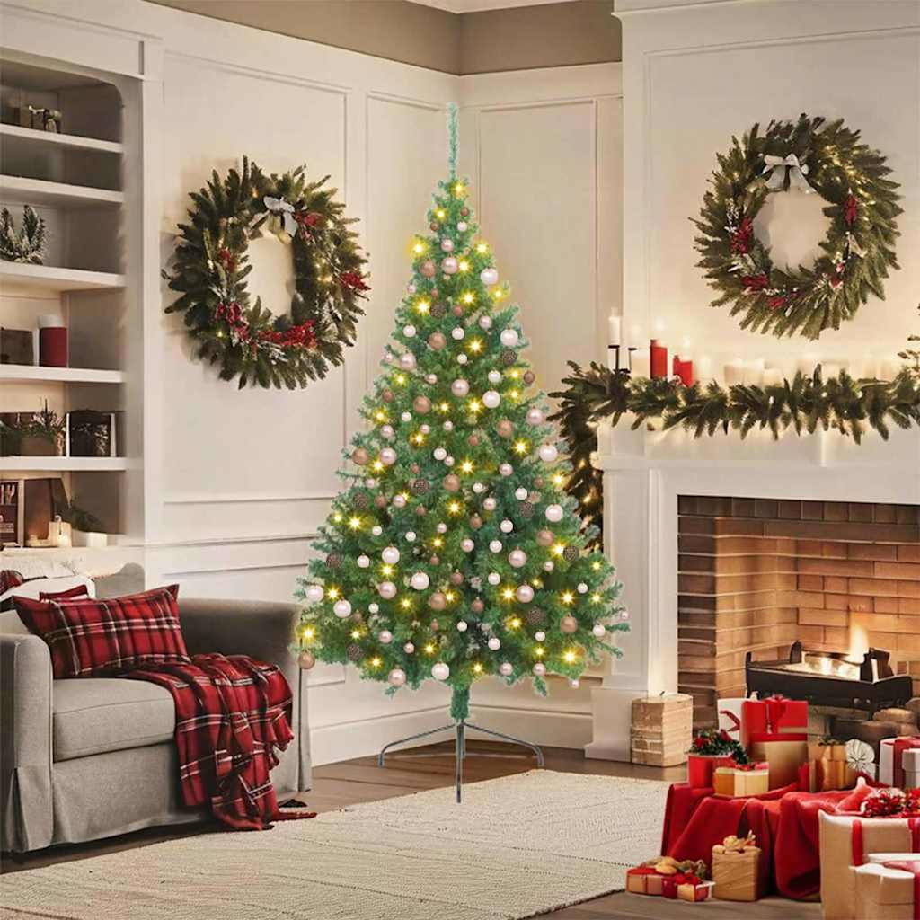Sapin de Noël artificiel pré-éclairé Vert 180 cm PVC