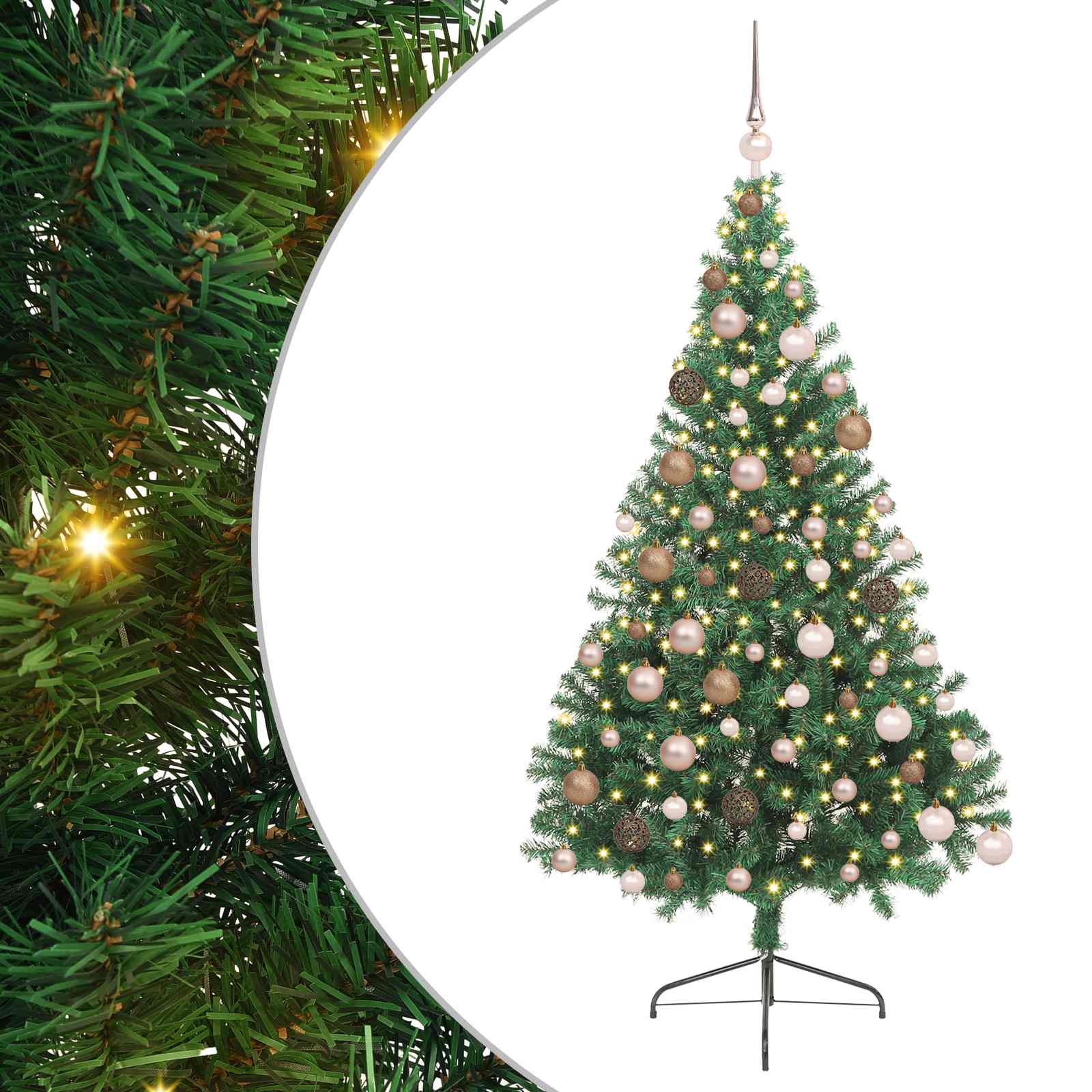 vidaXL Pom de Crăciun artificial pre-iluminat Verde 180 cm PVC