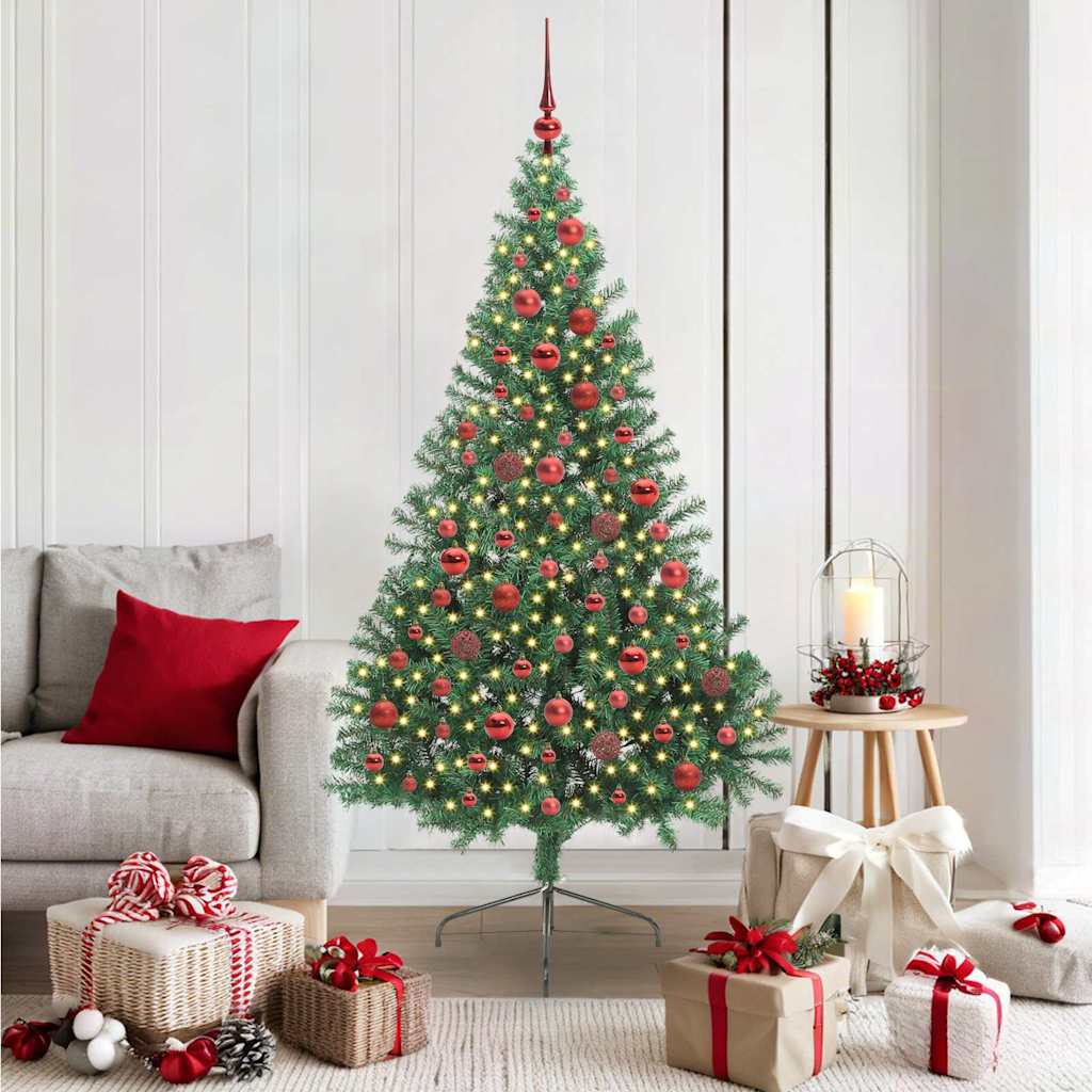 Sapin de Noël artificiel pré-éclairé Vert 180 cm PVC