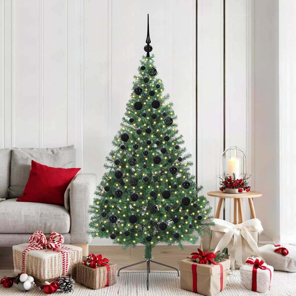 Sapin de Noël artificiel pré-éclairé Vert 180 cm PVC