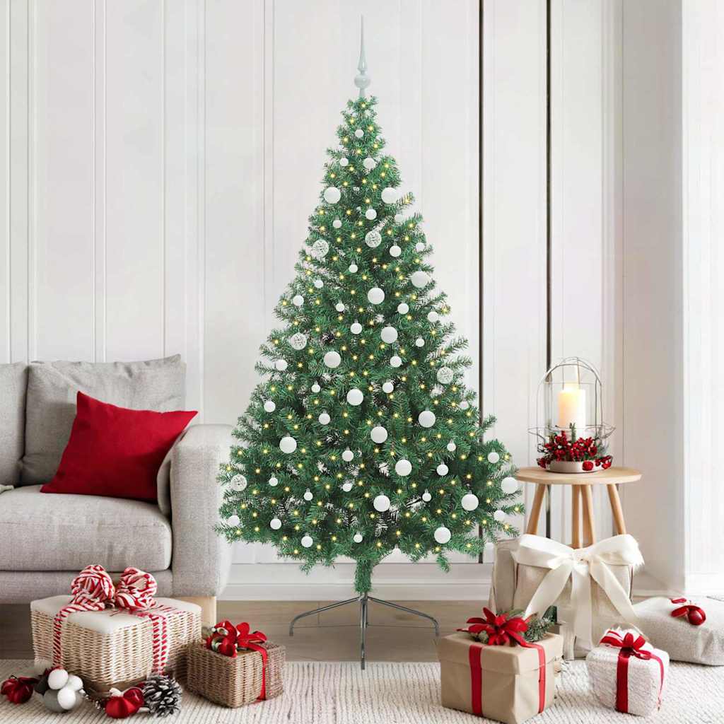 Sapin de Noël artificiel pré-éclairé Vert 180 cm PVC