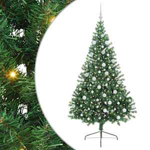 vidaXL Tehis pre-lit j&otilde;ulupuu koos 300 LED-iga Roheline 180 cm PVC
