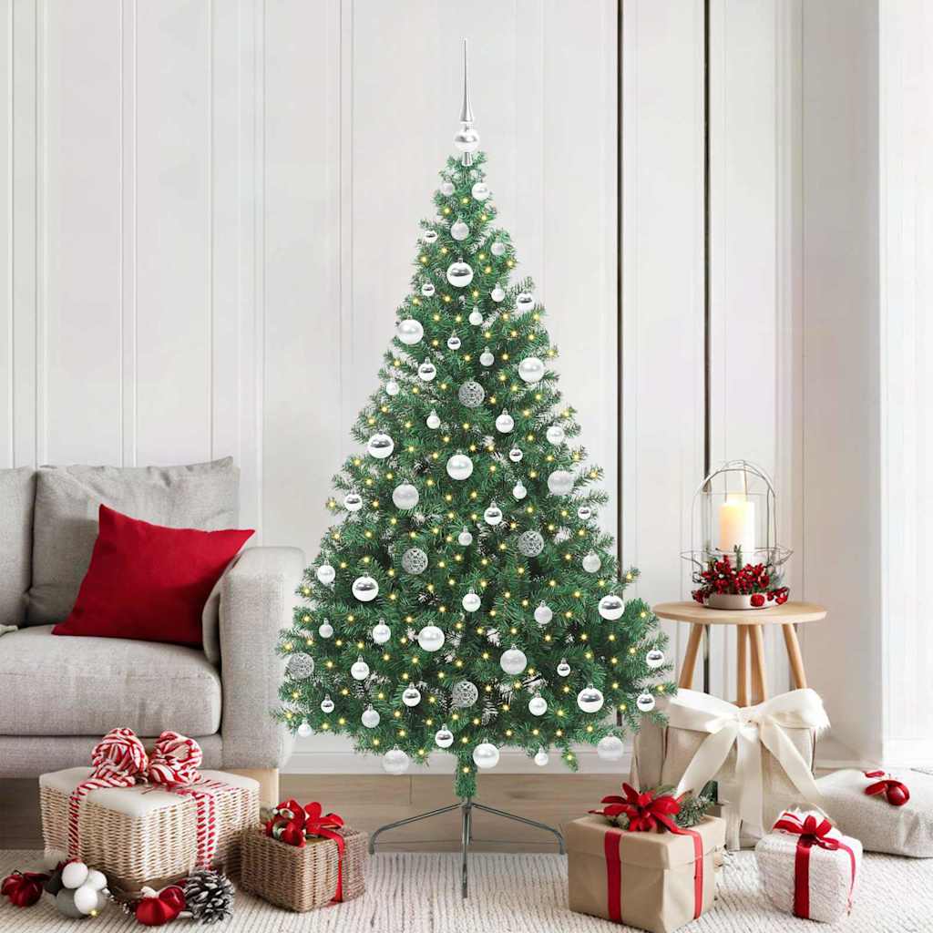 Sapin de Noël artificiel pré-éclairé Vert 180 cm PVC