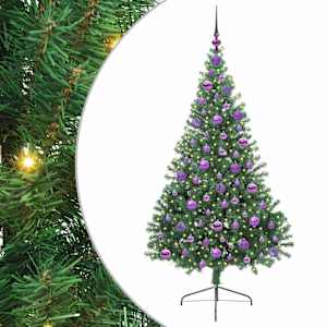 vidaXL Tehis pre-lit j&otilde;ulupuu koos 300 LED-iga Roheline 180 cm PVC