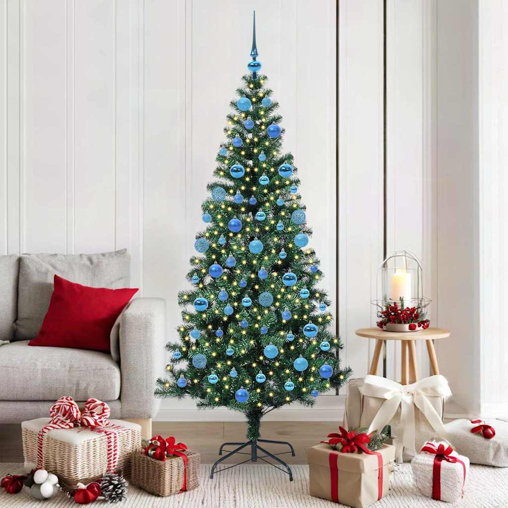 Sapin de Noël artificiel pré-éclairé Vert 180 cm PVC