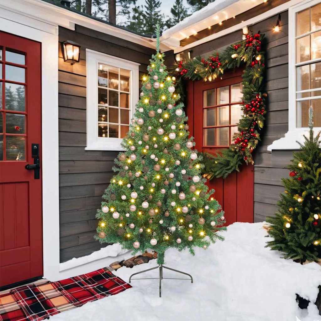 Sapin de Noël artificiel pré-éclairé Vert 210 cm PVC