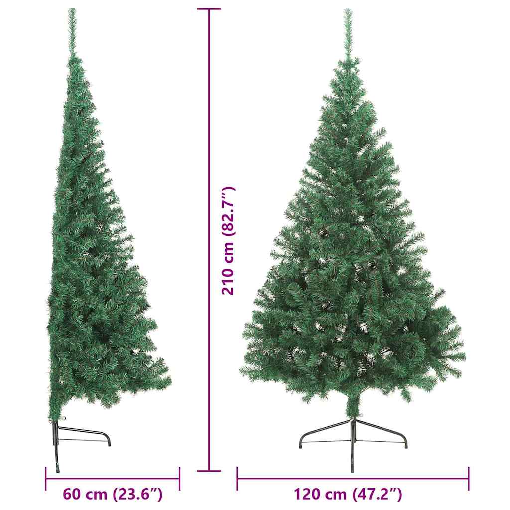 Umělý osvětlený vánoční stromeček Zelená 210 cm PVC - obrázek 15