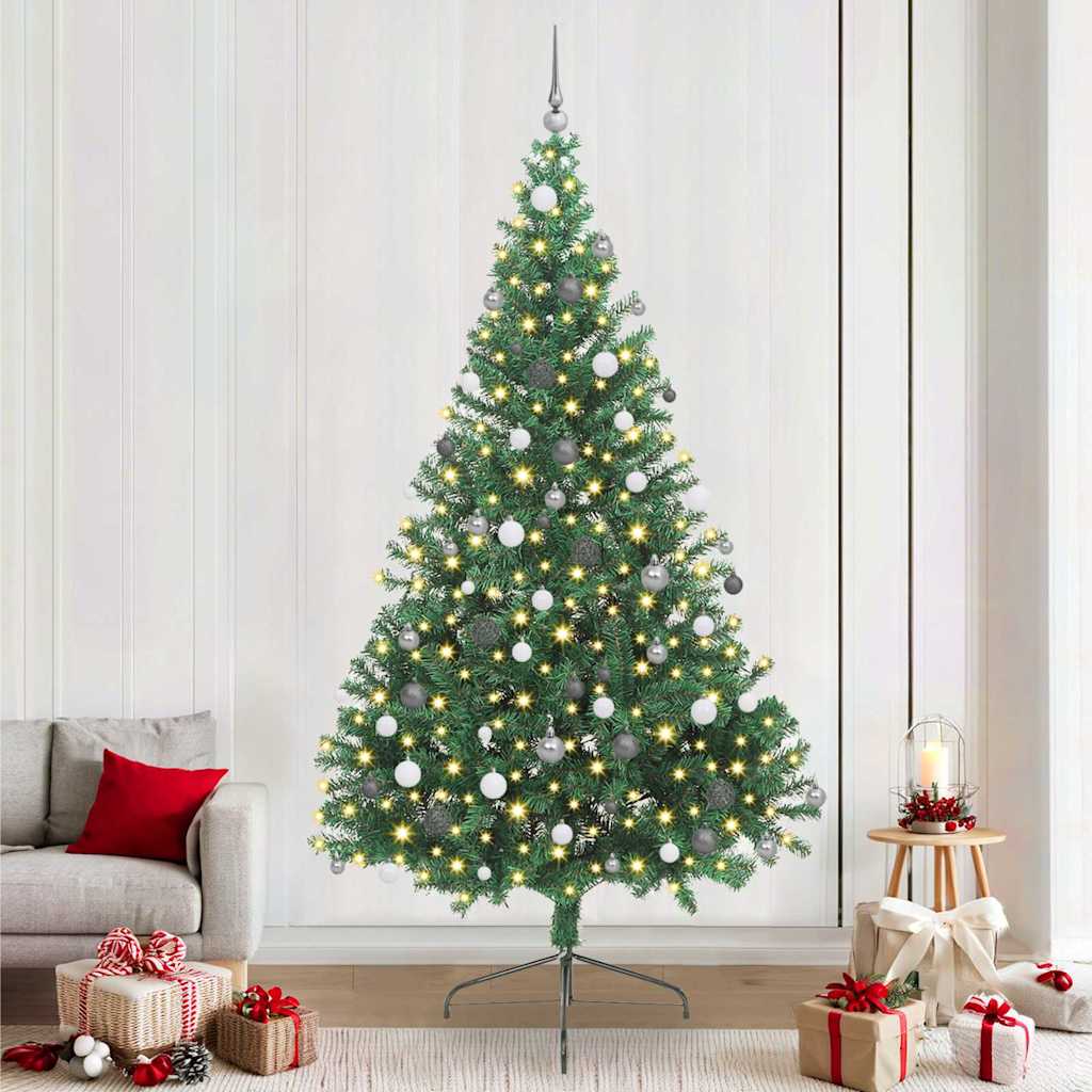 Sapin de Noël artificiel pré-éclairé Vert 240 cm PVC