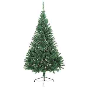 Umělý osvětlený vánoční stromeček Zelená 240 cm PVC - obrázek 5
