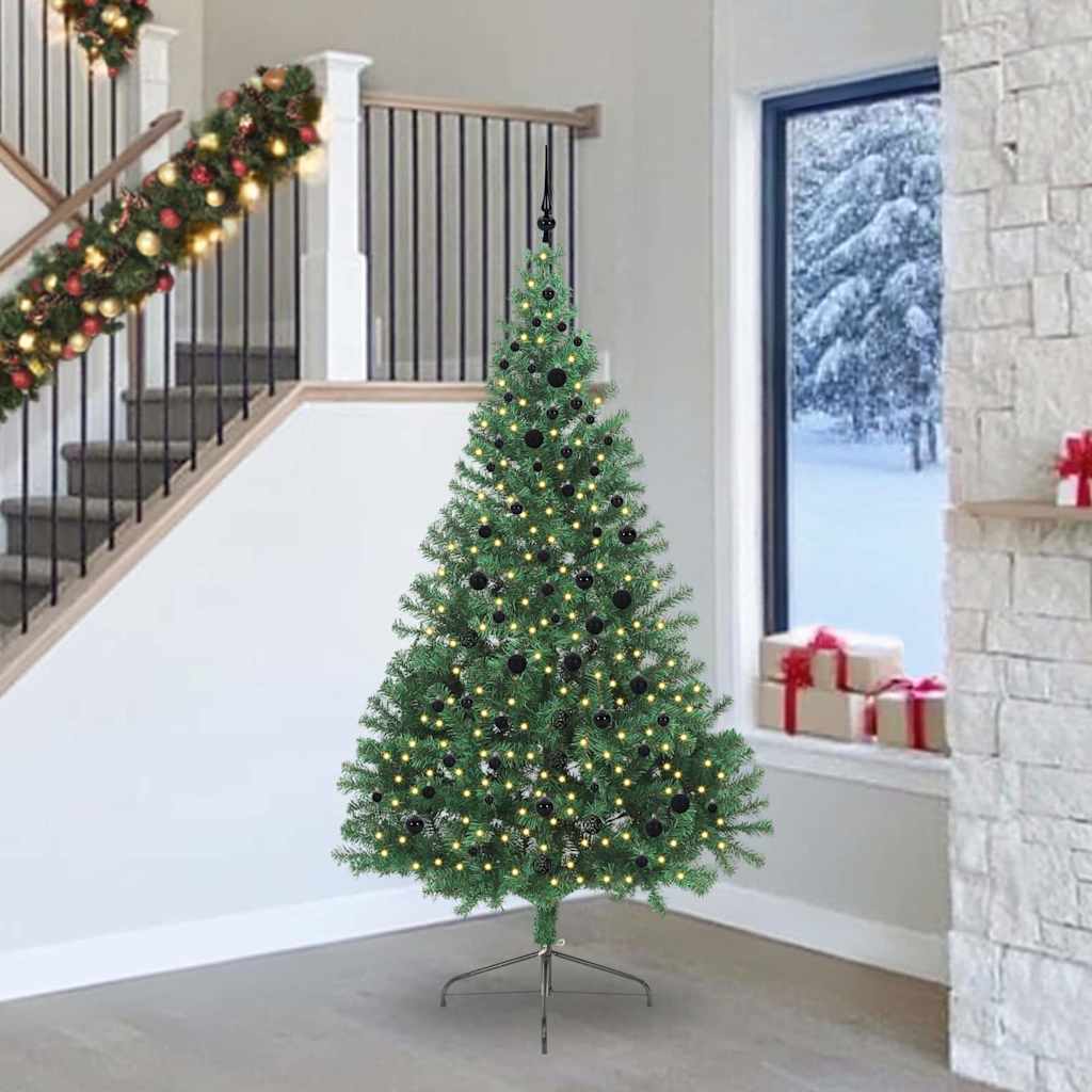Sapin de Noël artificiel pré-éclairé Vert 240 cm PVC