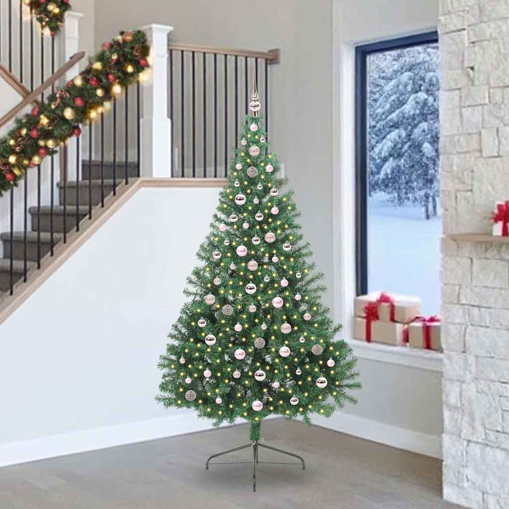 Sapin de Noël artificiel pré-éclairé Vert 240 cm PVC