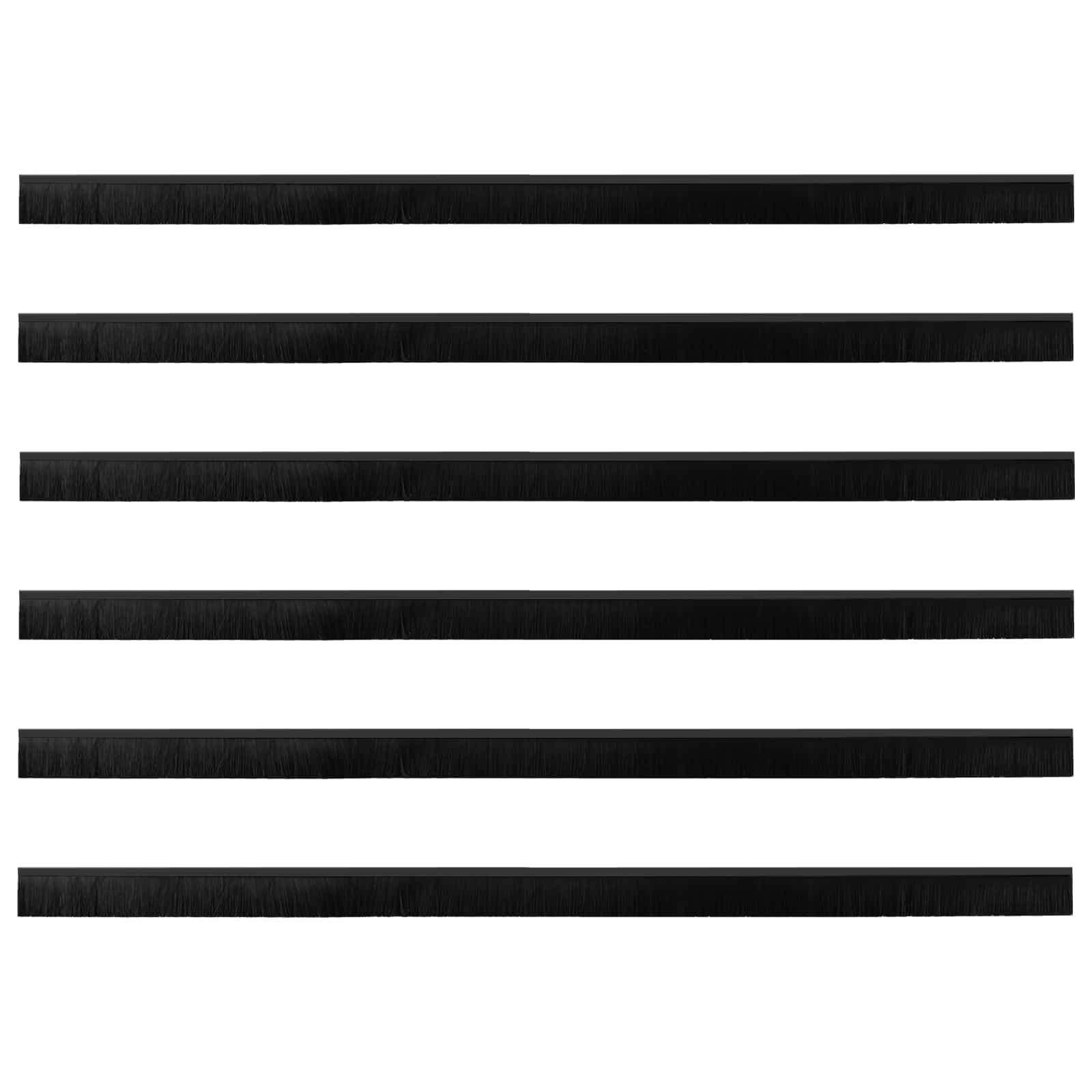 VidaXL Zelfklevende Deurborstels 6 Pcs Zwart 100 Cm Aluminiumlegering
