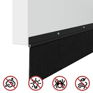 Šroubovací těsnění dveřního kartáče 2 pcs Černá 100 cm - obrázek 9