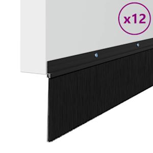 Šroubovací těsnění dveřního kartáče 12 pcs Černá 100 cm - obrázek 3
